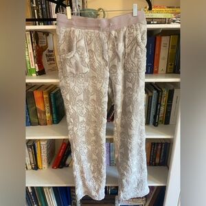 Vera Bradley Owl Fleece Sweatpants/Pajama Top Size Medium Gray